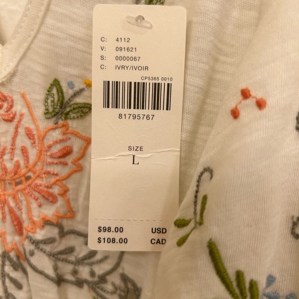 By Anthropologie V-Neck Asymmetrical Top - Picture 9 of 9